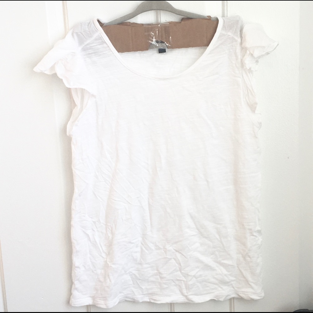Banana Republic White Flowy Semi Sheer Blouse